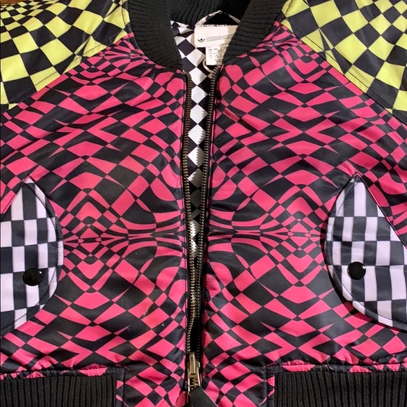 Authentic Jeremy Scott Checkered Crop Bomber coat - Picture 2 of 8